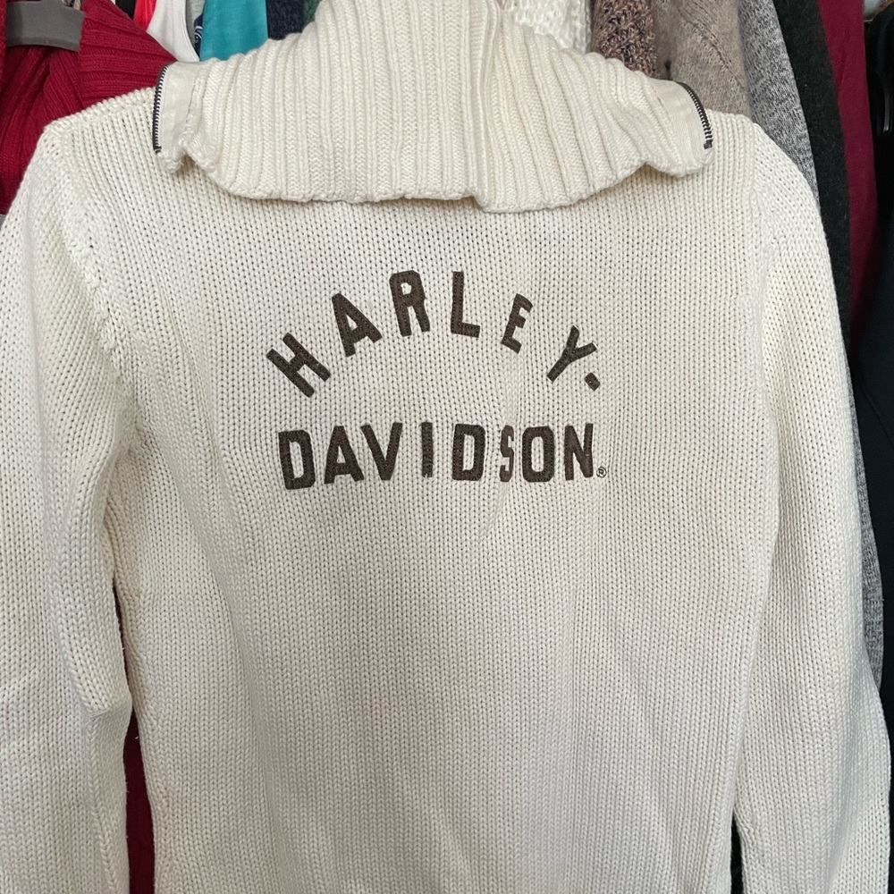Harley-Davidson zip up knit sweater M